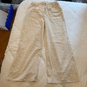 Max Studio Cream Wide-Leg Pants